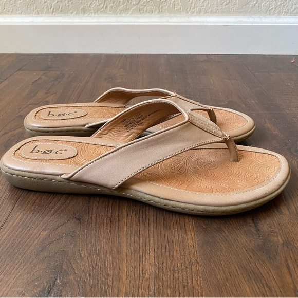 Born b.o.c. Women's Tan Zita Leather Slip On Flip Flops Sandals SZ 10 - Picture 2 of 9
